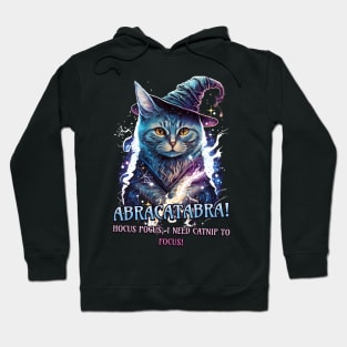 Mystic Meowster - Enchanting Cat Wizard Design Hoodie